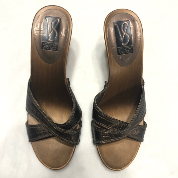 Victoria Spencer 8.5 Slither Snakeskin Heel Brown - Picture 10 of 16